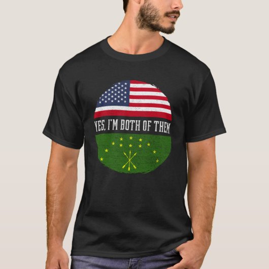 Half American Half Circassians USA Flag Circassian Tシャツ (正面)