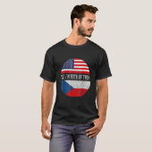 Half American Half Czech USA Flag Czech Republic H Tシャツ (正面フル)