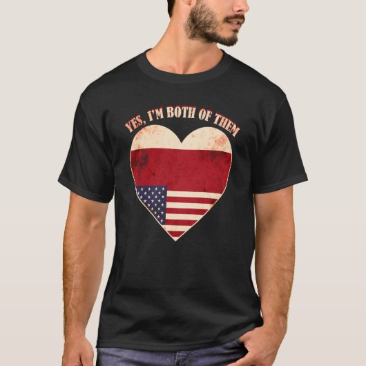Half American Half Czech USA Flag Czech Republic Tシャツ (正面)