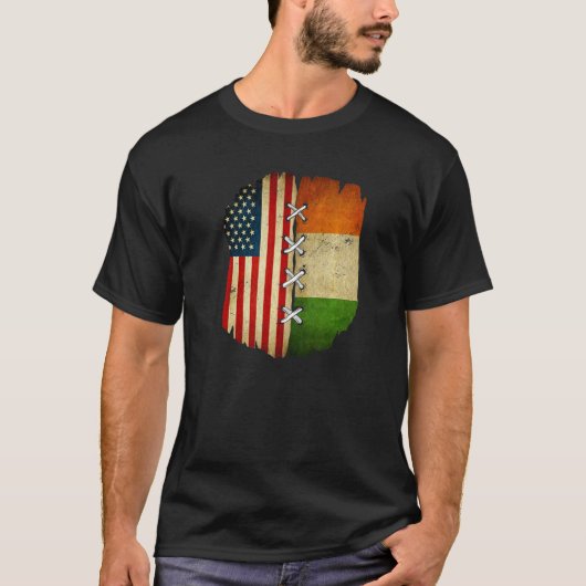 Half American Half Irish USA Ireland Flag Premium Tシャツ (正面)