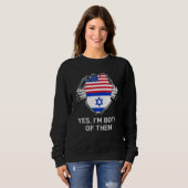 Half American Half Israeli USA Israel Flag Mens Wo スウェットシャツ (正面フル)