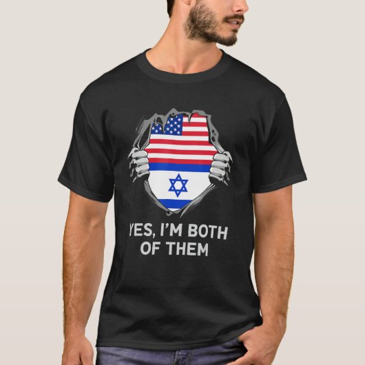 Half American Half Israeli USA Israel Flag Mens Wo Tシャツ (正面)
