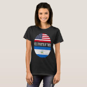 Half American Half Nicaraguan USA Flag Nicaragua H Tシャツ (正面フル)