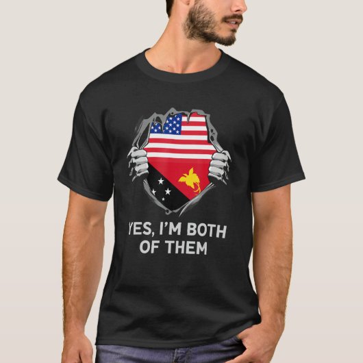 Half American Half Papua New Guinean USA Papua New Tシャツ (正面)
