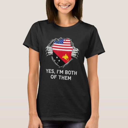 Half American Half Papua New Guinean USA Papua New Tシャツ (正面)