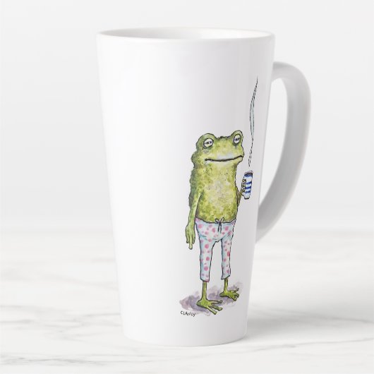 Half Asleep In Frog Pajamas カフェラテマグ (右アングル)