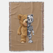 Half Bear Half Robot スローブランケット (正面縦)