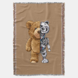 Half Bear Half Robot スローブランケット
