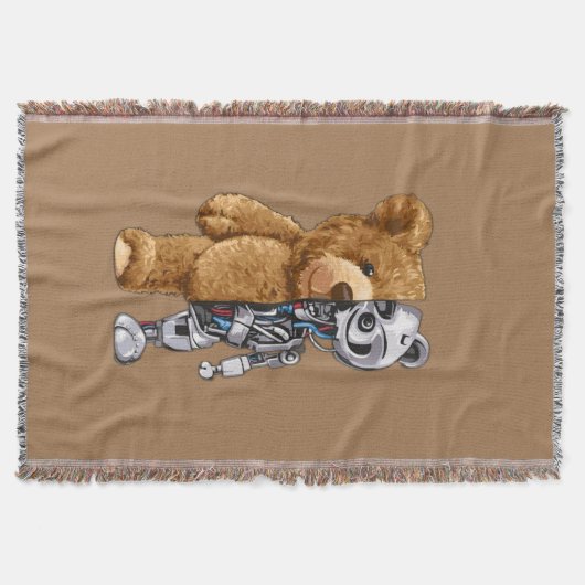Half Bear Half Robot スローブランケット (正面)