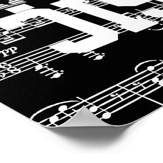 half black half white music ポスター (角)