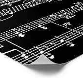 half black half white music notes ポスター (角)