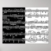 half black half white music notes ポスター (正面)