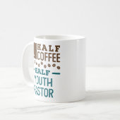 Half Coffee Half Youth Pastor コーヒーマグカップ (正面左)