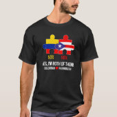 Half Colombian Half Puerto Rican Flag Map Boricua  Tシャツ (正面)