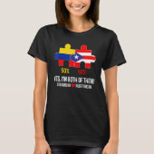 Half Colombian Half Puerto Rican Flag Map Boricua  Tシャツ (正面)