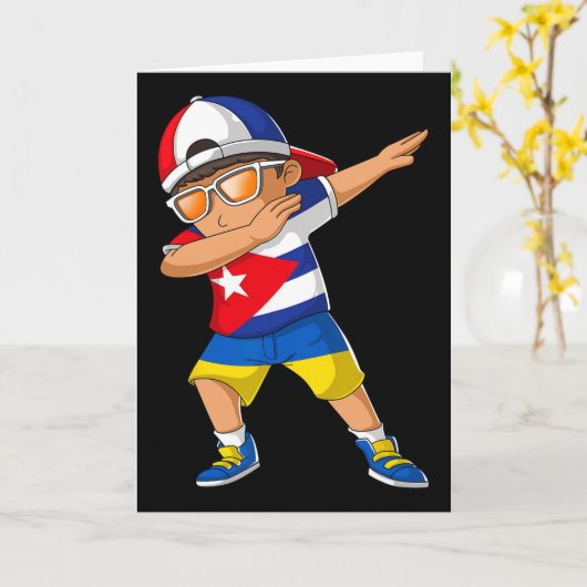 Half Cubyn Half Ukrainian Boy Kid Cuby Ukraine Fla カード (黄色い花)
