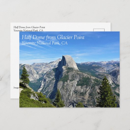 Half Dome from Glacier Point、Yosemite、CA Postcar ポストカード (正面/裏面)