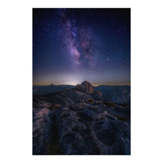 Half Dome under Milky Way フォトプリント (正面)