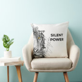 Half Face Lion Sketch Black Decorative クッション (椅子)