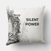 Half Face Lion Sketch Black Decorative クッション (裏面)