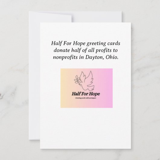 Half For Hope - バースデーカード カード (裏面)