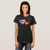 Half German Half Puerto Rican Flag Heart Puerto Ri Tシャツ (正面フル)