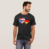 Half German Half Puerto Rican Flag Heart Puerto Ri Tシャツ (正面フル)