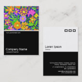 Half&Half写真073 -カラフル花 名刺 (正面/裏面)