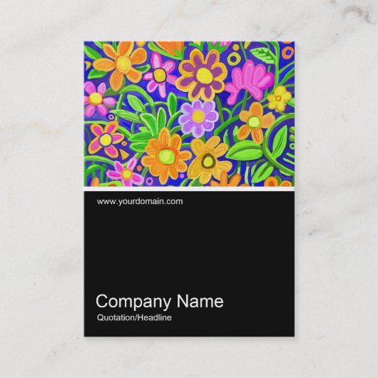 Half&Half写真073 -カラフル花 名刺 (正面)