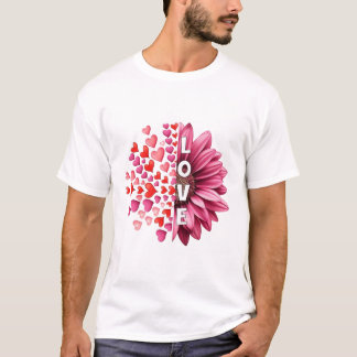 Half Hearts Half Bloom Love Tシャツ