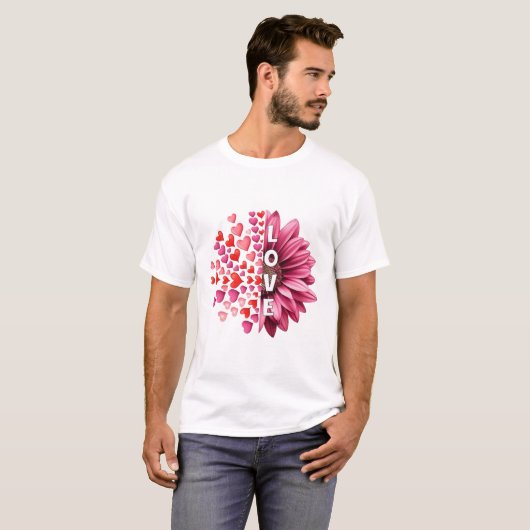 Half Hearts Half Bloom Love Tシャツ (正面フル)