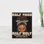 Half Hood Half Holy Pray Christian African Afro Bl カード (正面)