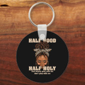 Half Hood Half Holy Pray Christian African Afro Bl キーホルダー (正面)