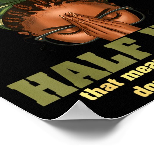 Half Hood Half Holy Pray Christian African Afro Bl ポスター (角)