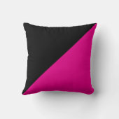 Half Hot Pink and Black Diagonal Colorblock クッション (裏面)