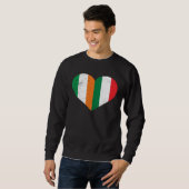 Half Irish Half Italian Heart Ireland Italy Irish  スウェットシャツ (正面フル)