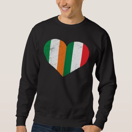 Half Irish Half Italian Heart Ireland Italy Irish  スウェットシャツ (正面)