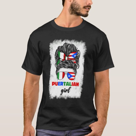 Half Italian And Puerto Rican Rico Italy Flag Girl Tシャツ (正面)