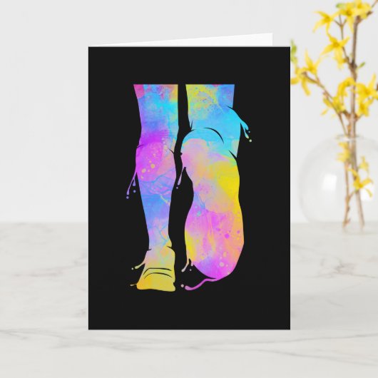 Half Marathon Runner Sprinting Triathlon カード (黄色い花)