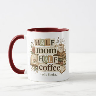 Half Mom Half Coffee Mug | 読書好きママへのギフト マグカップ