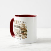 Half Mom Half Coffee Mug | Book Lover Mom Gift マグカップ (正面左)