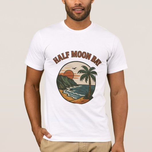 Half Moon Bay California – Coastside Vibes Tシャツ (正面)