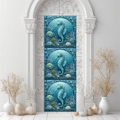 Half Moon Coastal Coral Reef Marine Life Seahorse  タイル