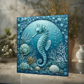Half Moon Coastal Coral Reef Marine Life Seahorse  タイル