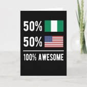 Half Nigerian Half American Flag Nigeria USA カード (正面)