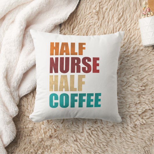 Half Nurse Half Coffee Funny Nurse クッション (ブランケット)