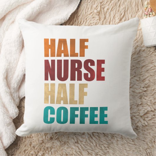 Half Nurse Half Coffee Funny Nurse クッション (ブランケット)