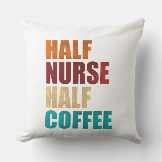 Half Nurse Half Coffee Funny Nurse クッション (正面)