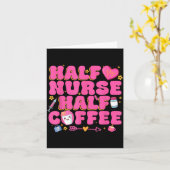 Half Nurse Half Coffee Nurse カード (黄色い花)