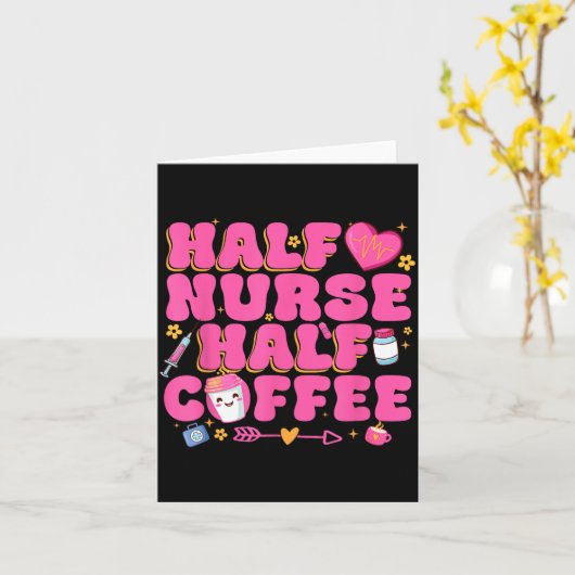 Half Nurse Half Coffee Nurse  カード (黄色い花)